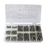 475pcs Metric Pan Head Philips Machine Bolts Nuts with Lock and Flat Washers Kit