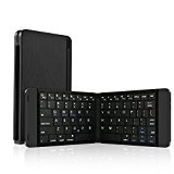 Bluetooth Foldable Wireless Keyboard,Rechargeable Ultra-slim Portable Keyboard for iPad iPhone Android Devices Kindle Fire and Computer Tablets by Alitoo (Black)