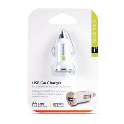 I Essentials White USB Car Charger