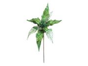 Vickerman 35571 - 32" Lime Glitter Poinsettia 11" Flower Pick (o145213)