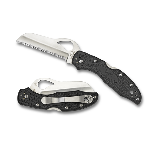 Spyderco BY19SBK2 Byrd Meadowlard2 Rescue Folding Knife 3 Serrated Blade Folder