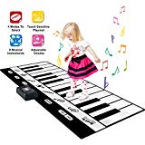 SGILE Big 71X29 Inch Piano Dance Mat Playmat Toy, 24-Key Play Mat with 8 Musical Keys, 10 Music Tone, Record, Playback, Adjustable Vol Instruments for Boys Girls Kids Present[Surprise Gift]