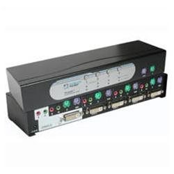 C2G TRULINK 4-Port DVI and PS/2 KVM Switch with Audio - 4 x 1 - 4 x mini-DIN (PS/2) Keyboard, 4 x mini-DIN (PS/2) Mouse, 4 x DVI Monitor
