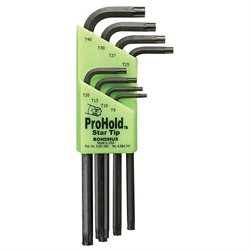 Set 8 ProHold Star L-wrenches T9-T40