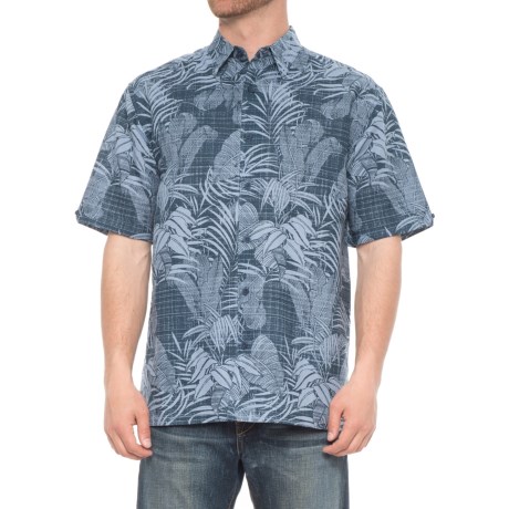 Tropical Print Linen-blend Shirt - Short Sleeve (for Men)