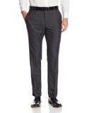 Kenneth Cole Reaction Men's Plaid Fancy Slim Fit Flat Front Dress Pant, Black, 34x34