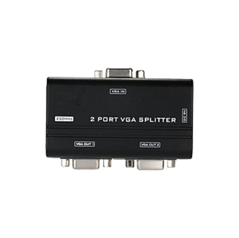 4xem 2-port Vga Splitter 250 Mhz - 250 Mhz To 250 Mhz - 1920 X 1440 - 213 Ft Maximum Operating Distance - Vga In - Vga Out