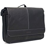 Kenneth Cole Reaction "Risky Business" Colombian Leather Flapover Cross Body Messenger Bag, Black, One Size