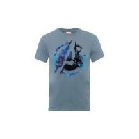 Marvel Avengers Assemble Flared Logo Men's T-Shirt - Stone Blue