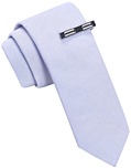 Skinny Tie Madness Skm557 Men's Plush Blue Micro Stripe Tie With Clip