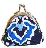 Limited Edition Vera Bradley Small Kisslock Coin Purse in Ink Blue