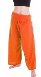Hot orange Thai Fisherman Wrap Pants Trousers Yoga Pants 100% Toray Cotton