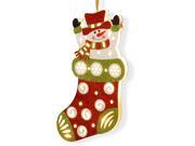 Pre-lit 17" Wooden Stocking Snowman