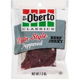 Oh Boy! Oberto Classics Peppered Thin Style Beef Jerky, 1.2 Ounce Bag (Pack Of 8)