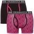Crosshatch Men's Hexon 2 Pack Boxers - Bright Magenta