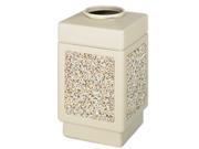 Safco 9471tn Canmeleon Top-open Receptacle, Square, Aggregate/polyethylene, 38 Gal, Tan