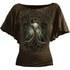 Spiral Women's OAK QUEEN Boat Neck Bat Sleeve Top - Chocolate
