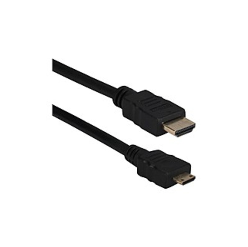 Qvs High Speed Hdmi To Mini Hdmi With Ethernet 1080p Hd Camera Cable - Hdmi For Camera, Camcorder, Tablet Pc, Tv, Projector, Audio/video Device - 6.56