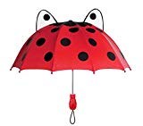 Kidorable Red Ladybug Umbrella for Girls w/Fun Ladybug Handle Pop-Out Eyes Polka Dots Kid Sized
