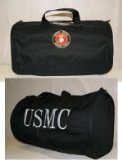 Black Marine Corps USMC Marines Logo Barrel Duffle Bag Sports Bag
