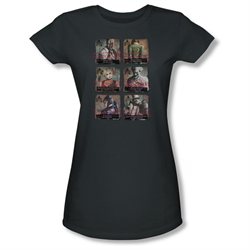 Girls(8-12yrs) ARKHAM CITY Cap Sleeve ARKHAM LINEUP Large T-Shirt Tee
