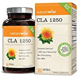 NatureWise CLA 1250, High Potency, Natural Weight Loss Exercise Enhancement, Increase Lean Muscle Mass, Non-Stimulating, Non-GMO, Gluten-Free 100% Safflower Oil, 180 count