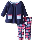 Offspring - Baby Apparel Baby-Girls Newborn Apple Tunic and Legging Set, Navy Multi, 6 Months