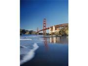 Posterazzi Dpi1884505 Looking Along Baker Beach Towards The Golden Gate Bridge, Blurred Motion Poster Print, 13 X 18