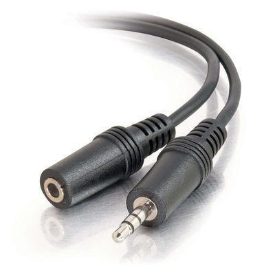 C2g 40405 1.5ft 3.5mm M/f Stereo Audio Extension Cable - Audio Extension Cable - Stereo Mini Jack (m) To Stereo Mini Jack (f) - 1.5 Ft - Shielded - Black