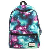 EcoCity Stylish Fashion Galaxy Stars School Laptop Backpacks Book Bags (Stars Pattern 1-Green)