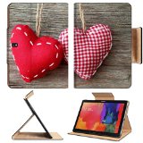 Grid Pair Red Heart Stitch Sewn Samsung Tab Pro 12.2 Flip Case Stand Smart Magnetic Cover Open Ports Customized Made to Order Support Ready Premium Deluxe Pu Leather Luxlady Professional Graphic Background Covers Designed Model Folio Sleeve HD Template Designed Wallpaper Photo Jacket Wifi 16gb 32gb 64gb Luxury Protector