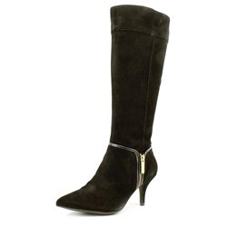 Ellen Tracy Harvard Womens Black Leather Fashion Knee-High Boots