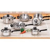 17pc Stainless Steel Waterless Cookware Set