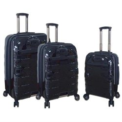 Travelers Club Boulder Collection 3-Piece Hardside Spinner Luggage Set - Black