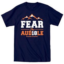 Fear the Audible 18 Omaha! Manning Broncos Novelty - Mens T-Shirt - Navy - Small