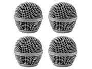 Seismic Audio - Sa-m30grille-silver-4pack - 4 Pack Of Replacement Silver Steel Mesh Microphone Grill Heads - Compatible With Sa-m30, Shure Sm58, Shure Sv100 And