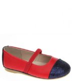 Ruum Little Girls' Contrast Ballet Flat Cherry Filling-Navy 7 Tod