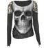 Spiral Women's SOLEMN SKULL Allover Shoulder Lace Top - Black