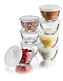 Libbey 6.25-Ounce Small Bowls with Plastic Lids, 16-Piece Set