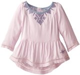 Levi's Little Girls' Patricia Peasant Top, Lilac Escape Chambray Piecing, 6
