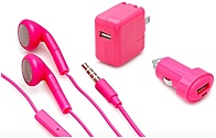 Aduro Ip3-3p-bnd03 Mobile Charging Bundle - 3 Piece - Pink - 2.1amp