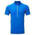 RonHill Men's Advance Short Sleeve 1/2 Zip Running T-Shirt - Electric Blue/Fluo Orange