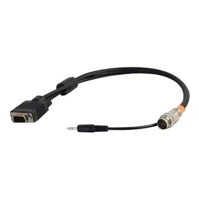 Cables To Go 60049 Rapidrun Vga (hd15)   3.5mm Flying Lead - Video / Audio Cable - Vga / Audio - Hd-15  Stereo Mini Jack (m) To Muvi Connector (m) - 300 Ft - Bl