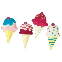 Boston Warehouse Ice Cream Social Shaped Plate, Set of 4