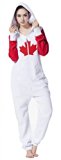 SkylineWears Women's Onesie Fashion Printed Playsuit Ladies Jumpsuit X-Large Canadian Flag White
