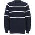 French Connection Men's Engineered Striped Ottoman Jumper - Navy