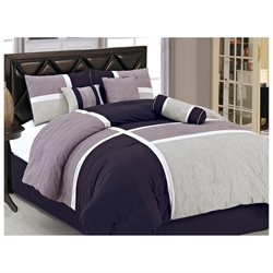 Marcie 11-piece Comforter Set, Plum King