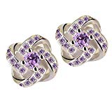AIMTOPPY Simple Fashion Diamond Eternal Star Earrings Stud Earrings Women Jewelry (Purple)
