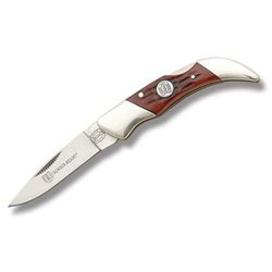 Small Lockback Knife with Red Jigged Bone Handles