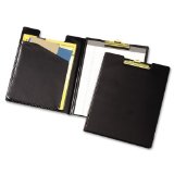 Cardinal Pad Holder, Leather-Like Vinyl, Brass-Finish Clip, Expanding Pocket File, Black (252610)